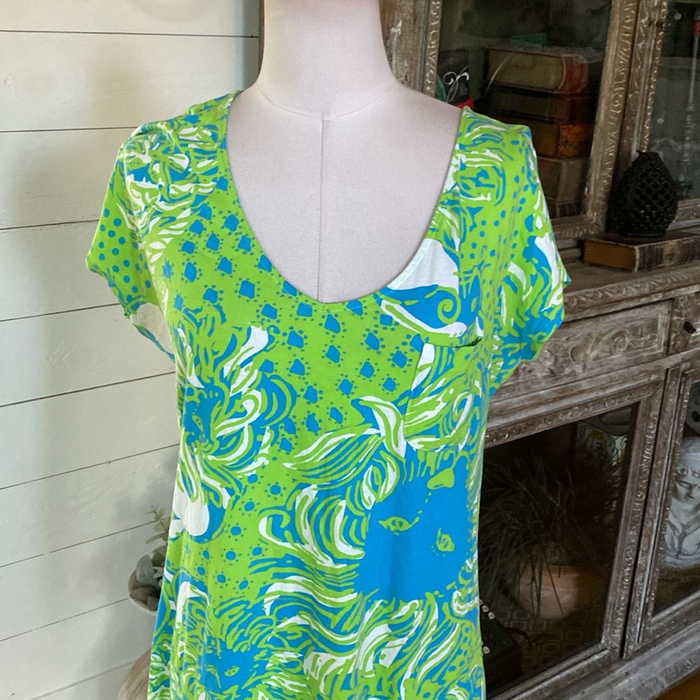 Lilly Pulitzer Daniella T-Shirt Spectrum Dress LARGE 79129 - Picture 3 of 8